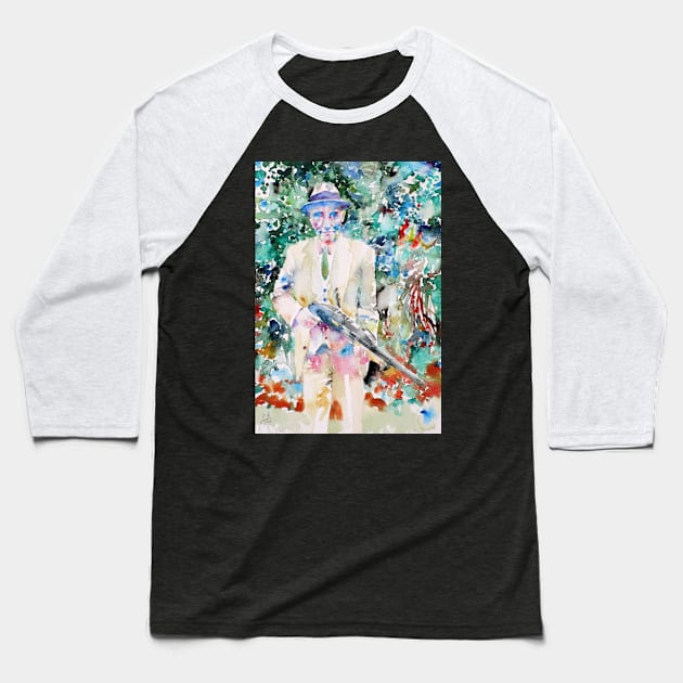 WILLIAM S. BURROUGHS watercolor portrait .2 Baseball T-Shirt by lautir